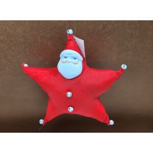 Department 56 Vintage Red Santa Star Ornament & Bells Christmas Ornament Tag